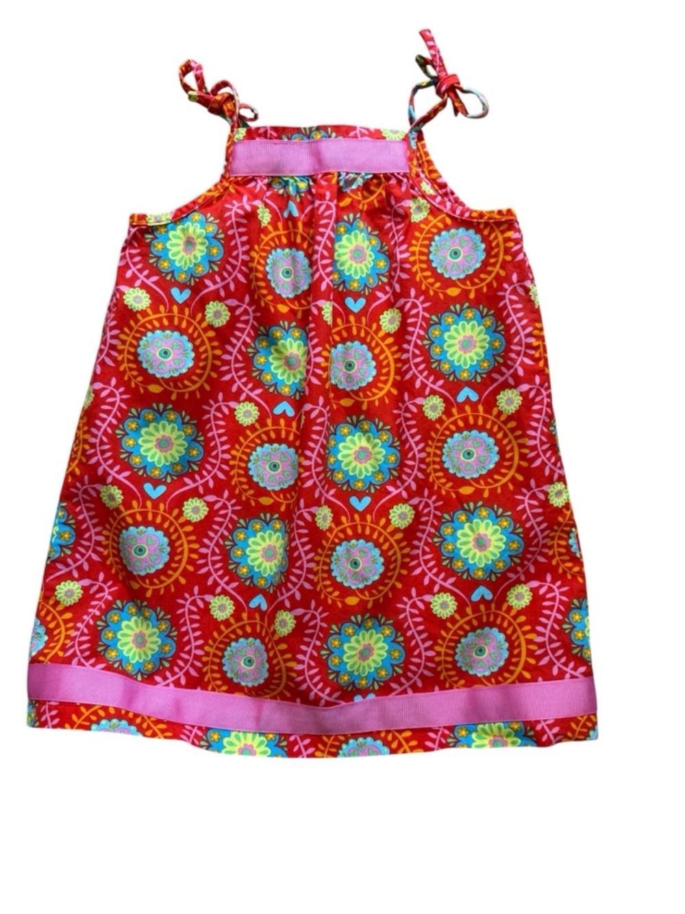 Hanna Andersson Bright Sundress - Spaghetti Straps - Size 90/3T
